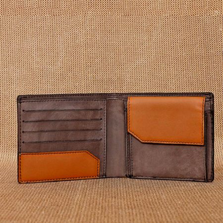Handcrafted Black Currant Tan Wallet Leather Functional